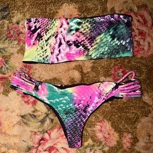 San Lorenzo Multicolor Snake Print Bikini